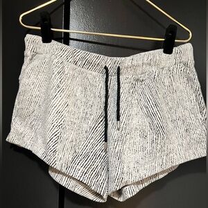 Zyia Women's Black and White Striped Shorts